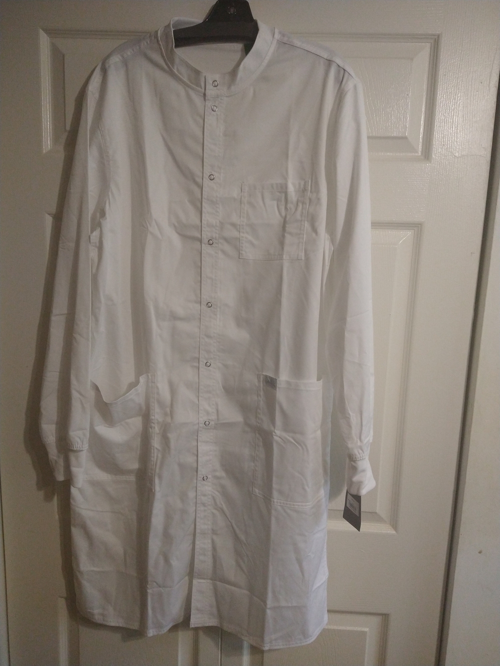 Dickies Lab Coat White Collarless Button-Front